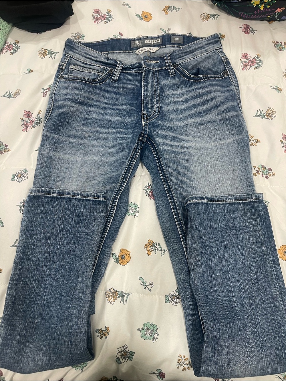 BKE Carter Women's Straight Leg Jeans - Medium Blue Wash - Picture 2 of 6